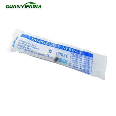 10 ml plastična veterinarska brizga za enkratno uporabo